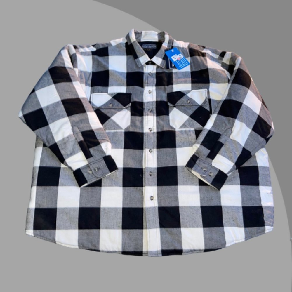 Mens Buffalo Plaid Flannel Insulated Lined Shirt Jacket